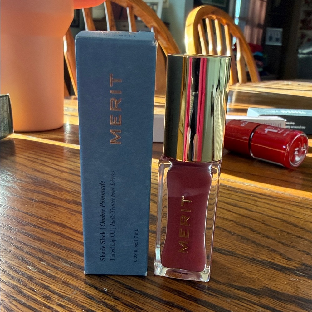 Merit Pink Beet shade stick tinted lip oil NWT